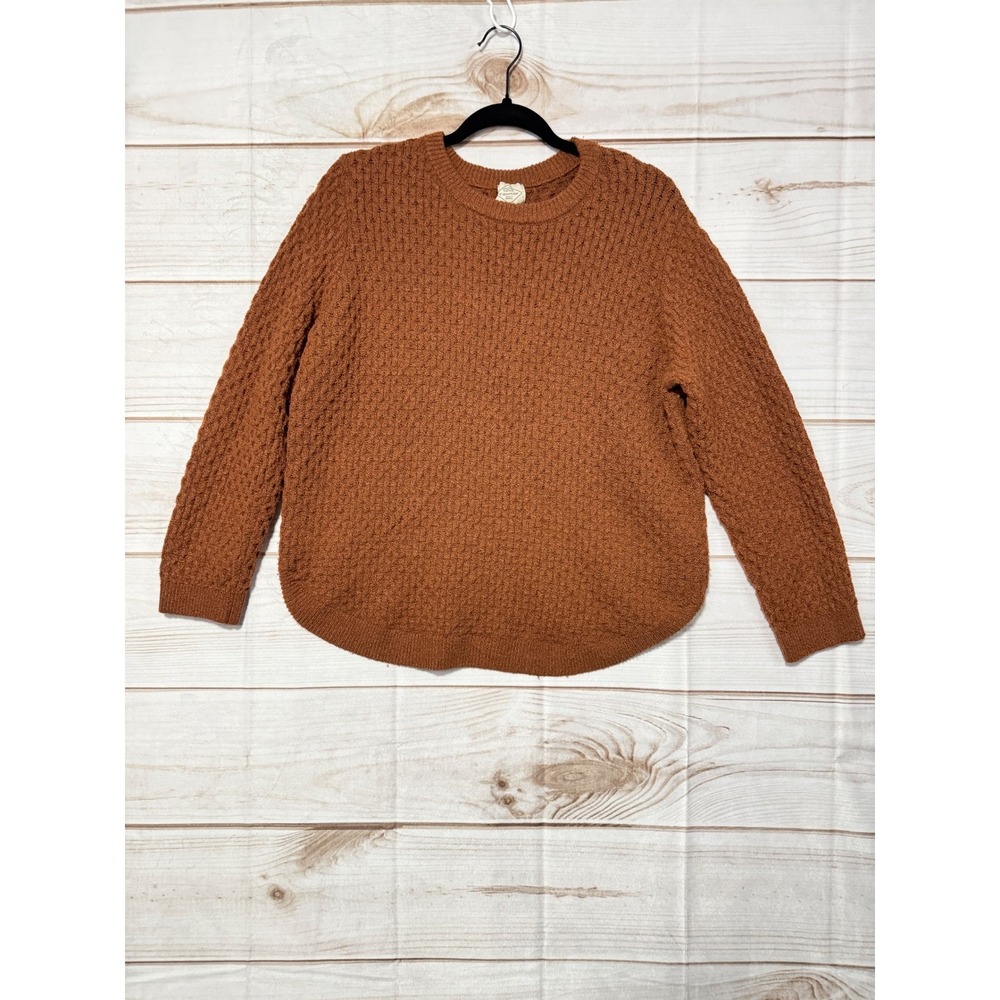 St Johns Bay‎ Womens XL Rust Brown Textured Popcorn Knit Crew Neck Sweater